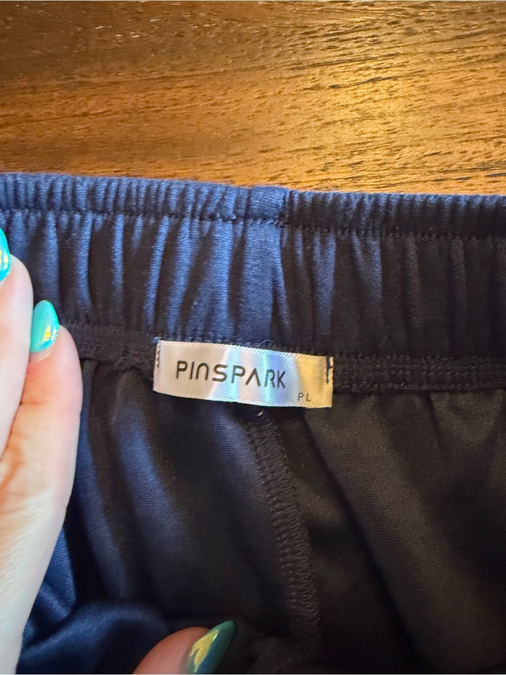 PINSpark Women’s PL Petite Large Black Wide Leg Pull On Pants Elastic Waist - Picture 2 of 3